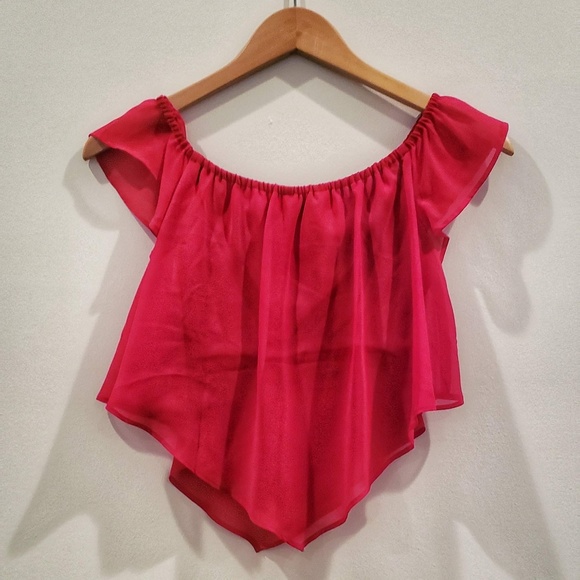 NWT : Express Off The Shoulder Abbreviated Blouse - Picture 1 of 4